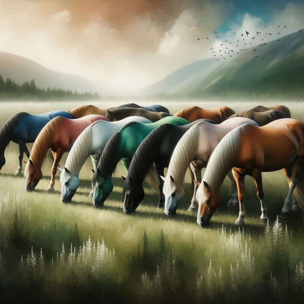 a horse, digital art, depth effects